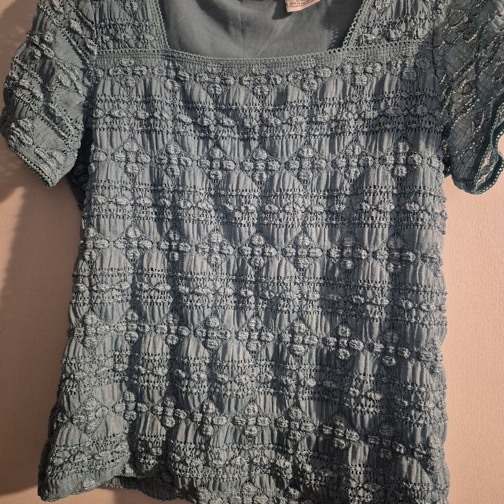 East 5th Textured Lace Tunic - Teal